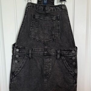 GAP kids Charcoal Denim Overall Skirt
